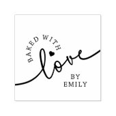 Rustic Baked with Love Script Heart Handmade Permastempel (Design)