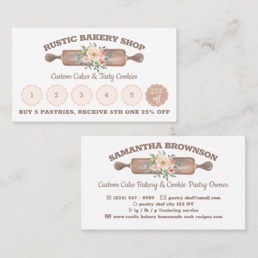 Rustic Bakery Buy Fünf erhalten Rabatttreue Visitenkarte (Vorne/Hinten)