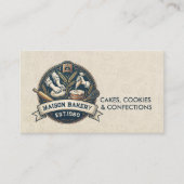 Rustic Bakery Store Pastry Dessert Sweet Cake Shop Visitenkarte (Vorderseite)