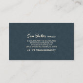 Rustic Bakery Store Pastry Dessert Sweet Cake Shop Visitenkarte (Rückseite)