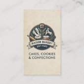 Rustic Bakery Store Pastry Dessert Sweet Cake Shop Visitenkarte (Vorderseite)