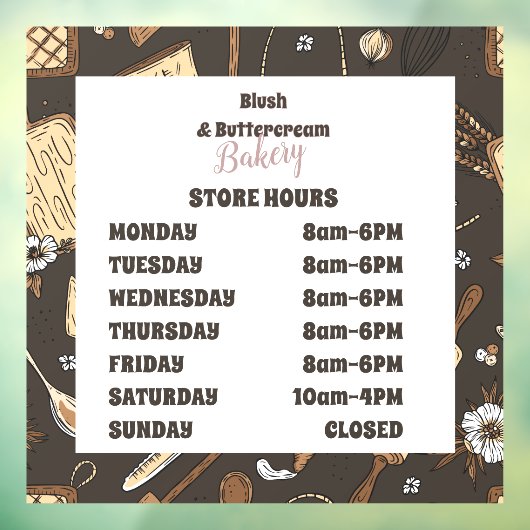 Rustic Baking Business Fensteraufkleber (Blatt 3)