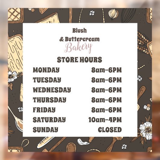 Rustic Baking Business Fensteraufkleber (Blatt 2)