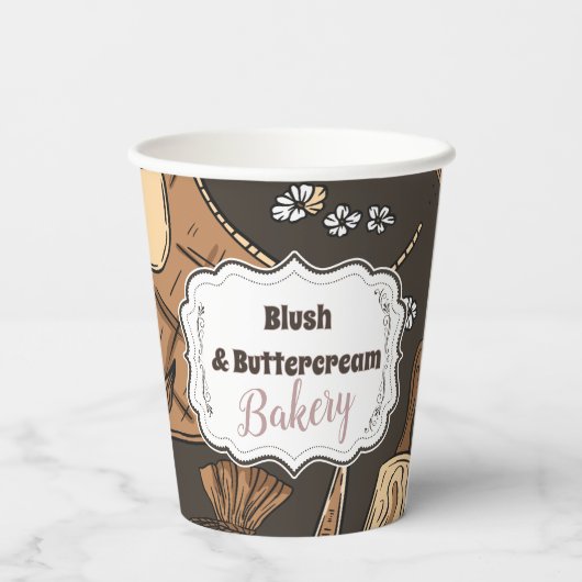 Rustic Baking Business Pappbecher (Rückseite)