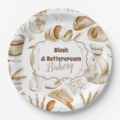 Rustic Baking Business Pappteller (Vorderseite)