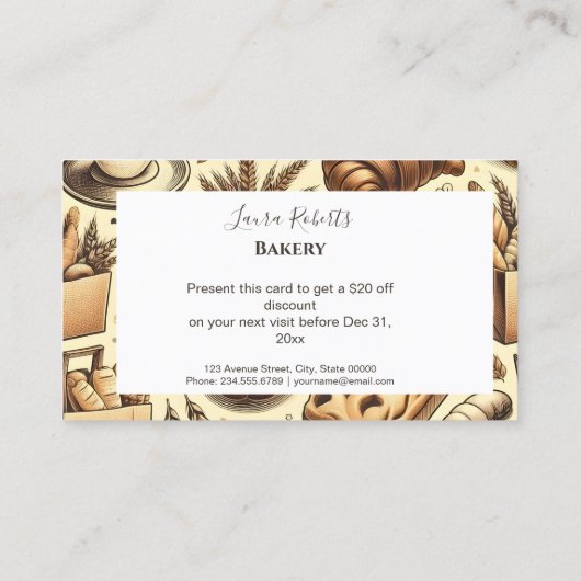 Rustic Baking Business Rabattkarte (Rückseite)