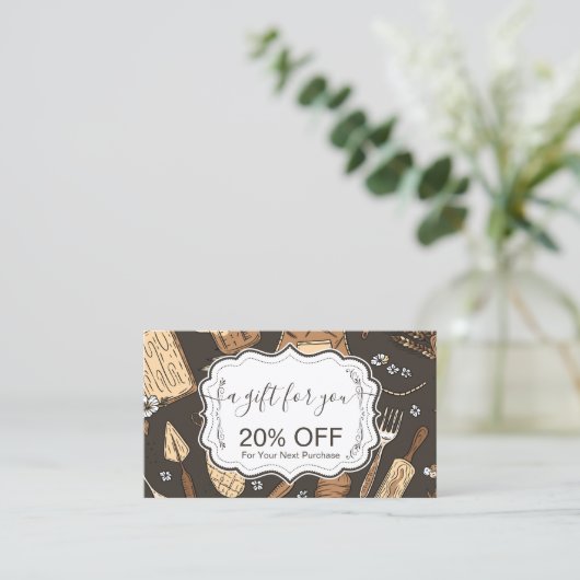 Rustic Baking Business Rabattkarte (Stehend Vorderseite)