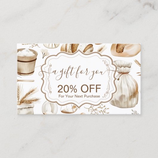 Rustic Baking Business Rabattkarte (Vorderseite)