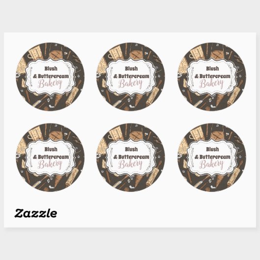 Rustic Baking Business Runder Aufkleber (Blatt)