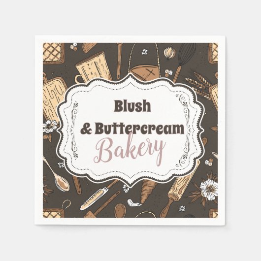 Rustic Baking Business Serviette (Vorderseite)