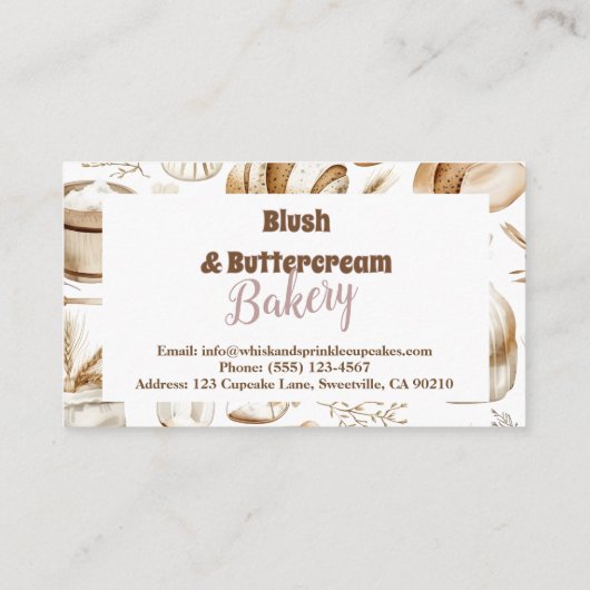 Rustic Baking Business Visitenkarte (Rückseite)