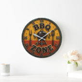Rustic Barbecue Outdoor Kitchen & Man Cave Gift Große Wanduhr (Zuhause)