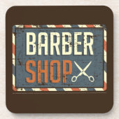 Rustic Barber SHOP SIGN Getränkeuntersetzer (Vorderseite)