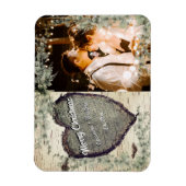 Rustic Bark Wood Heart Eukalyptus Greenery Brown Magnet (Vertikal)
