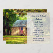 Rustic Barn American Flag Family Wiedersehen laden Einladung (Vorne/Hinten)