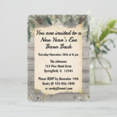 Rustic Barn Bash New Year’s Eve Party Einladung (Stehend Vorderseite)
