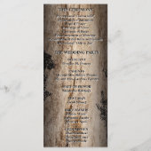 Rustic Barn Board Deer & Tree Wedding Programm (Rückseite)