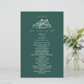 Rustic Barn Emerald Farm Wedding Program (Stehend Vorderseite)