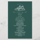 Rustic Barn Emerald Farm Wedding Program (Vorderseite)