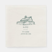 Rustic Barn Emerald Wedding Serviette (Vorderseite)