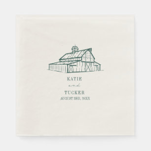 Rustic Barn Emerald Wedding Serviette