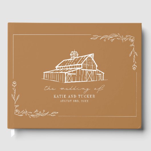Rustic Barn Goldenrod Farm Wedding Gästebuch (Vorderseite)