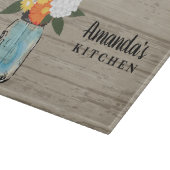 Rustic Barn Hydrangea Floral Mason Jar Monogram Schneidebrett (Ecke)