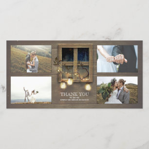 Rustic Barn Mason Jar Lights Wedding Vielen Dank Dankeskarte