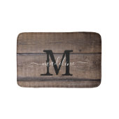 Rustic Barn Monogram Script Badematte (Vorderseite)