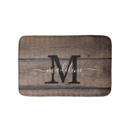 Rustic Barn Monogram Script Badematte