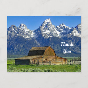 Rustic Barn Mountains Landschaft Foto Vielen Dank Postkarte