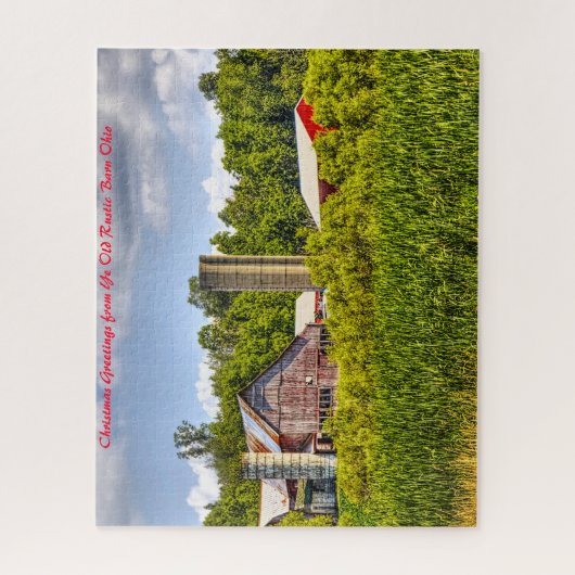 Rustic Barn Ohio.Christmas Grüße Puzzle (Vertikal)