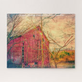 Rustic Barn Ohio.Christmas Grüße Puzzle (Horizontal)