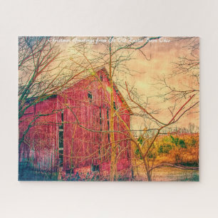Rustic Barn Ohio.Christmas Grüße Puzzle