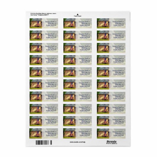 Rustic Barn Patriotic US American Flag Address (Vorne)