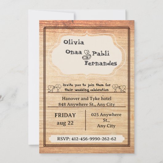 Rustic Barn Wedding Invitation Template Einladung (Vorderseite)