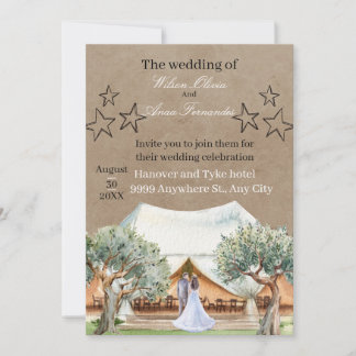 Rustic Barn Wedding Invitation Template | Watercol Einladung