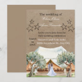 Rustic Barn Wedding Invitation Template | Watercol Einladung (Vorne/Hinten)