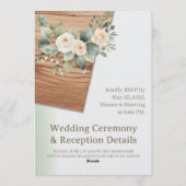 Rustic Barn Wedding Invitation with String Lights  Einladung (Rückseite)