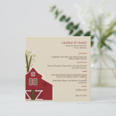 Rustic Barn Wedding Menu Card Menükarte (Stehend Vorderseite)