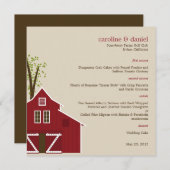 Rustic Barn Wedding Menu Card Menükarte (Vorne/Hinten)