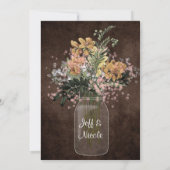 Rustic Barn Wedding String Lights Mason Jar Einladung (Rückseite)