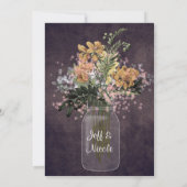 Rustic Barn Wedding String Lights Mason Jar Einladung (Rückseite)