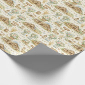 Rustic Barn Wedding Watercolor Pattern Geschenkpapier (Ecke)