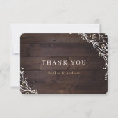 Rustic Barn Wood Boho Floral Country vielen Dank Dankeskarte (Vorderseite)