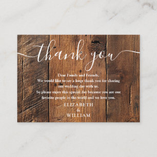 Rustic Barn Wood Boho Wedding Vielen Dank Platzkarte