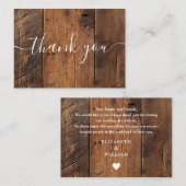 Rustic Barn Wood Boho Wedding Vielen Dank Platzkarte (Vorne/Hinten)