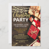Rustic Barn Wood Christmas Party Einladung (Vorderseite)