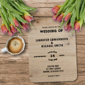 Rustic barn wood country wedding invitation magnet