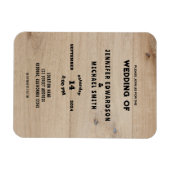 Rustic barn wood country wedding invitation magnet (Horizontal)